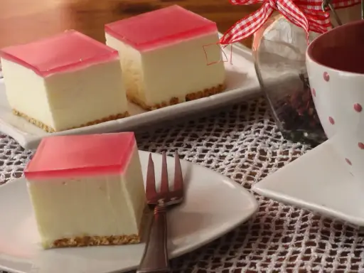 Sernik na zimno z sera z wiaderka i galaretek, idealny na letnie popołudnie.