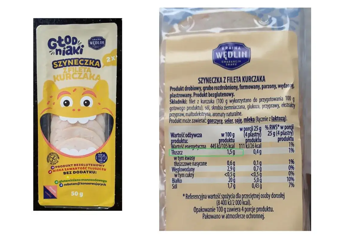 Przykładowa etykieta produktu z MOM